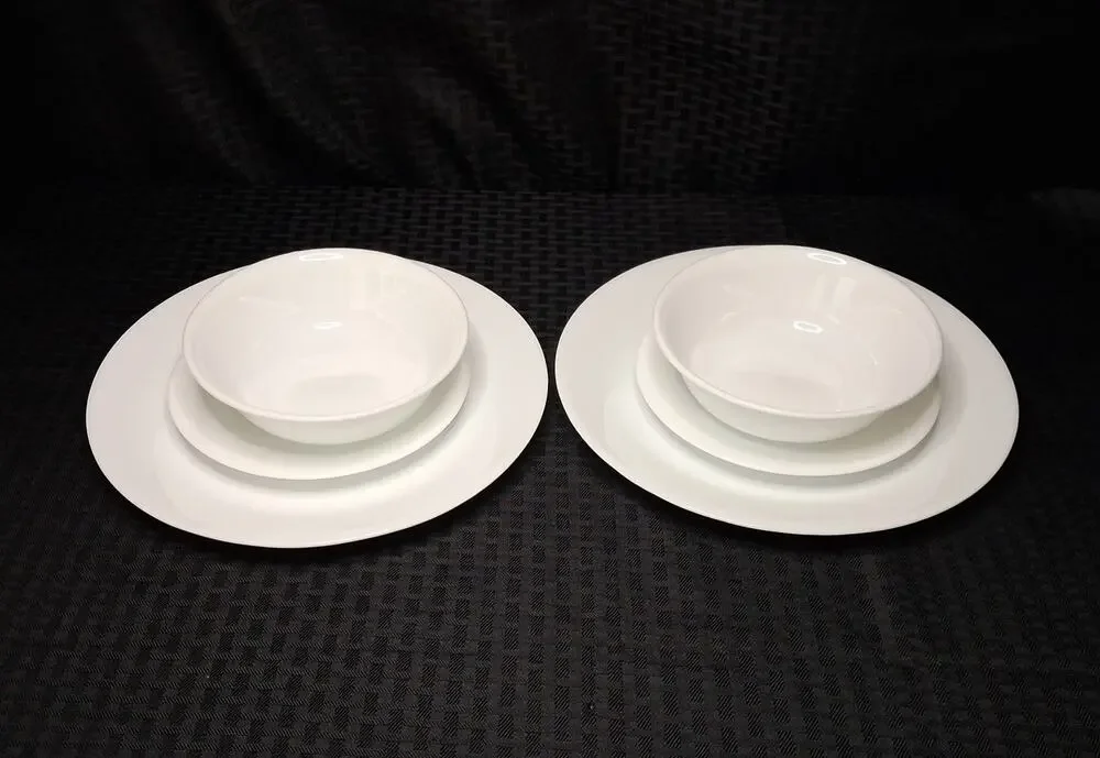 Vintage Corning Corelle WINTER FROST WHITE 6 pc Dinnerware Set